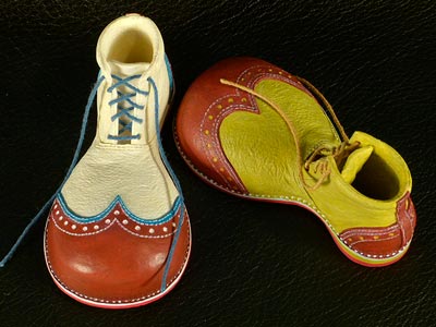 red/yellow & red, white & blue JRS collectible shoes
